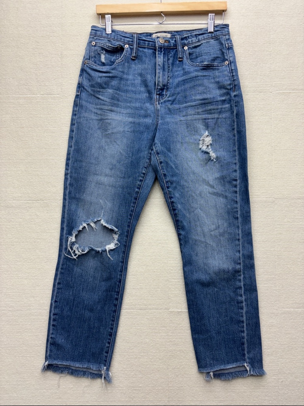 MADEWELL | Classic Distressed Blue Women's Jeans the high rise slim boyfriend 28